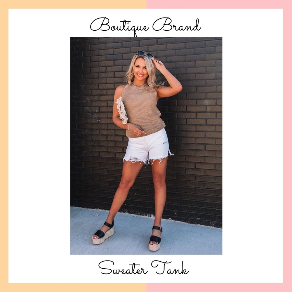 Tan Sweater Tank Top
